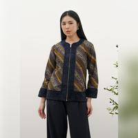 Gambar NONA RARA - Aira Rmb Sogan T5066, Baju kerja batik blouse wanita modern - M dari Nona Rara Batik Kota Administrasi Jakarta Timur 2 Tokopedia