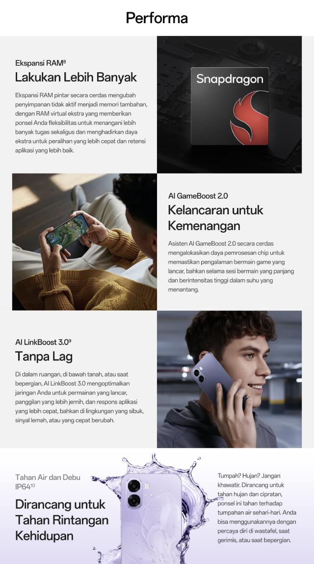 OPPO A6x 4GB/64GB & 4GB/128GB Smartphone [Snapdragon 685 4G, Layar Ultra Cerah 120Hz, Baterai 6500mAh]