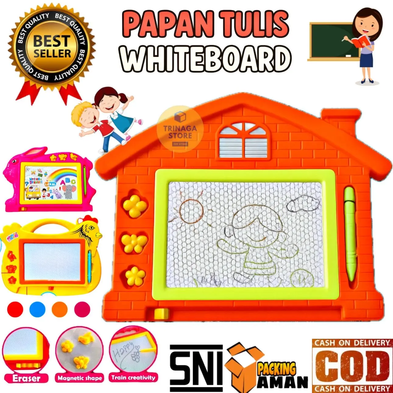 ( BISA COD ) PROMO Mainan Papan Tulis Magnet Anak / Papan Tulis Hapus / Drawing Board Magnetic Murah