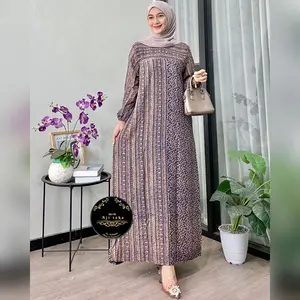 Gamis Kencana Rayon Super Adem Halus Tebal Nyaman Lembut Busui Lengan Panjang Tali Samping Ada Saku