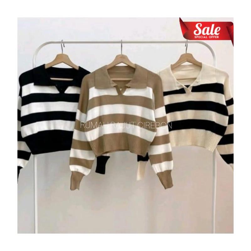 RRC Sweater Rajut Valencia Crop Top Korean Style Gemes 4