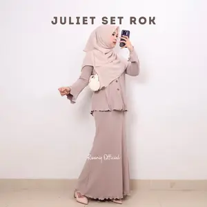 Juliet Set Rok Knit by Risaniq - Set Rok Busui dan Wudhu Friendly - One Set Knit Cantik dan Elegan