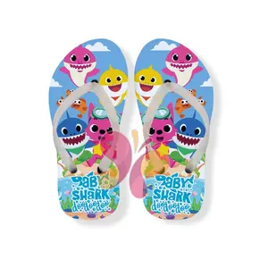 Baby Shark Sandal Jepit Anak Perempuan Bayi Hiu Kaki Bahan Spon Digital Printing Nyaman Size 21-30