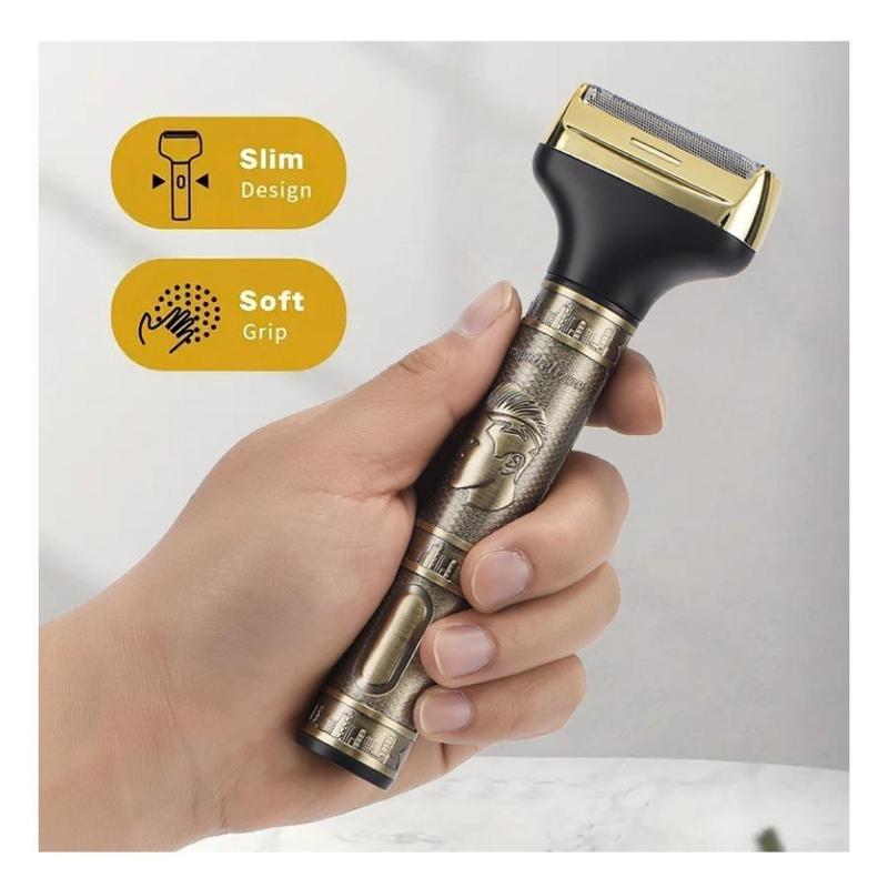 LARGNER bronze color multifunctional three in one fast charging ultra long standby shaver, razor, hair clipper, nose hair clipper, USB car charging, portable travel, full body washing, giving boyfriend a Father's Day gift 8