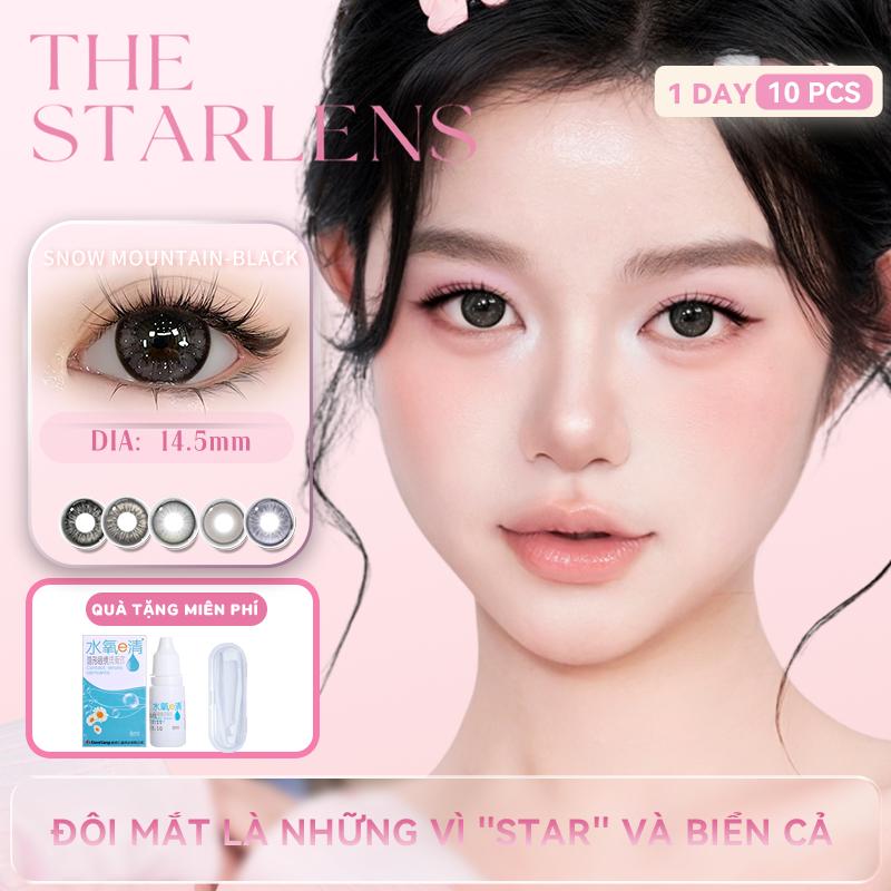  Kính áp tròng mềm Starlens 10 CÁI Nâu   Xám Gradient 0,0 Sử dụng trong 1 ngày 