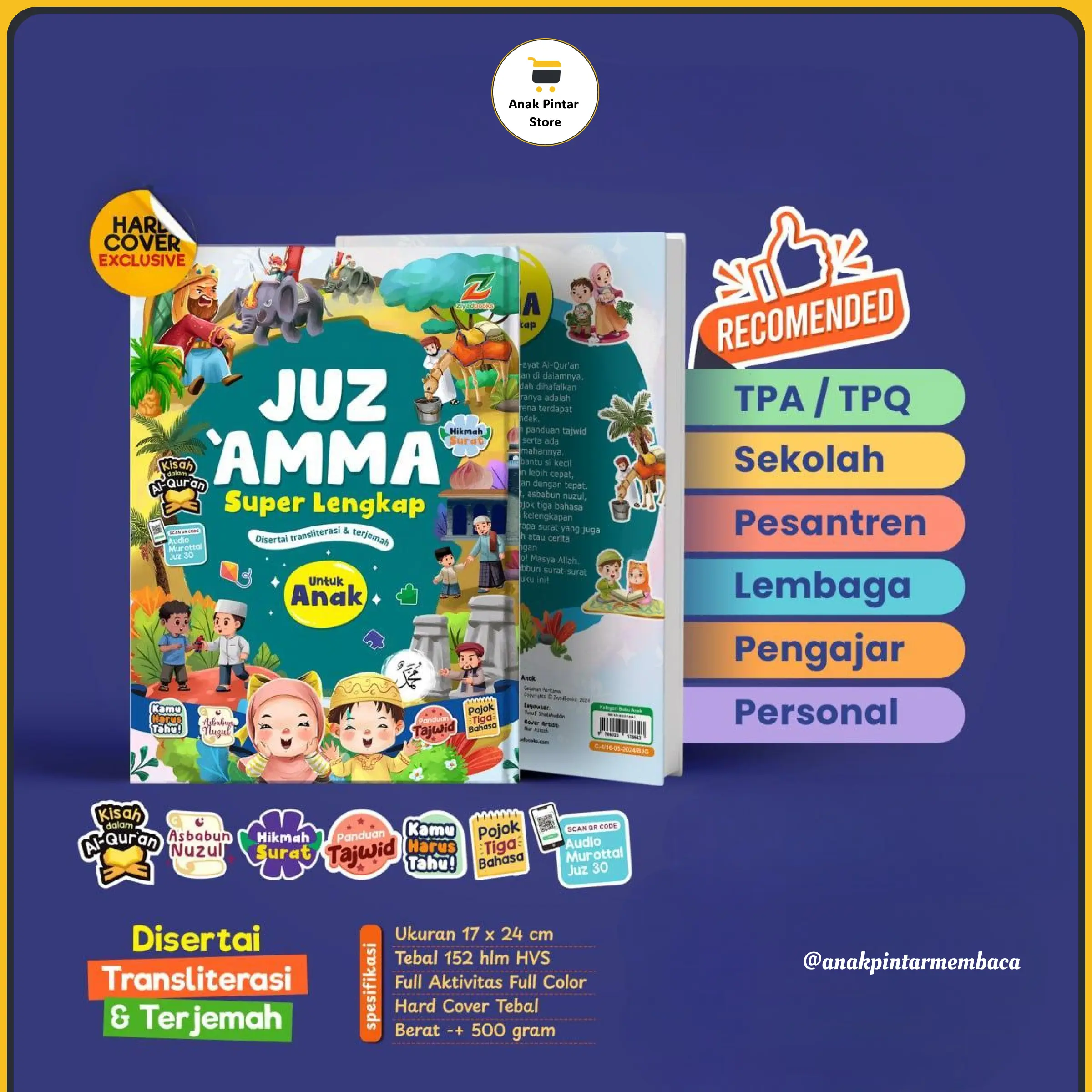 Juz Amma Superlengkap Untuk Anak Super Lengkap For Kids Boardbook Tajwid Warna Hafalan Alquran Juz 30 Edukasi Belajar Al Quran Mushaf juzamma al qur'an al quran terjemahan juz amma tulis sendiri