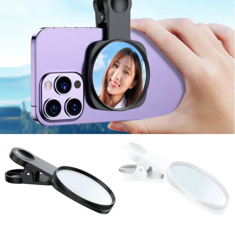 Minzo Mirror Clip HP Klip Cermin Praktis Konten Selfie Kamera Belakang Camera Handphone Bluetooth Kaca Plastik Pouch Travel Aksesoris Holder 1