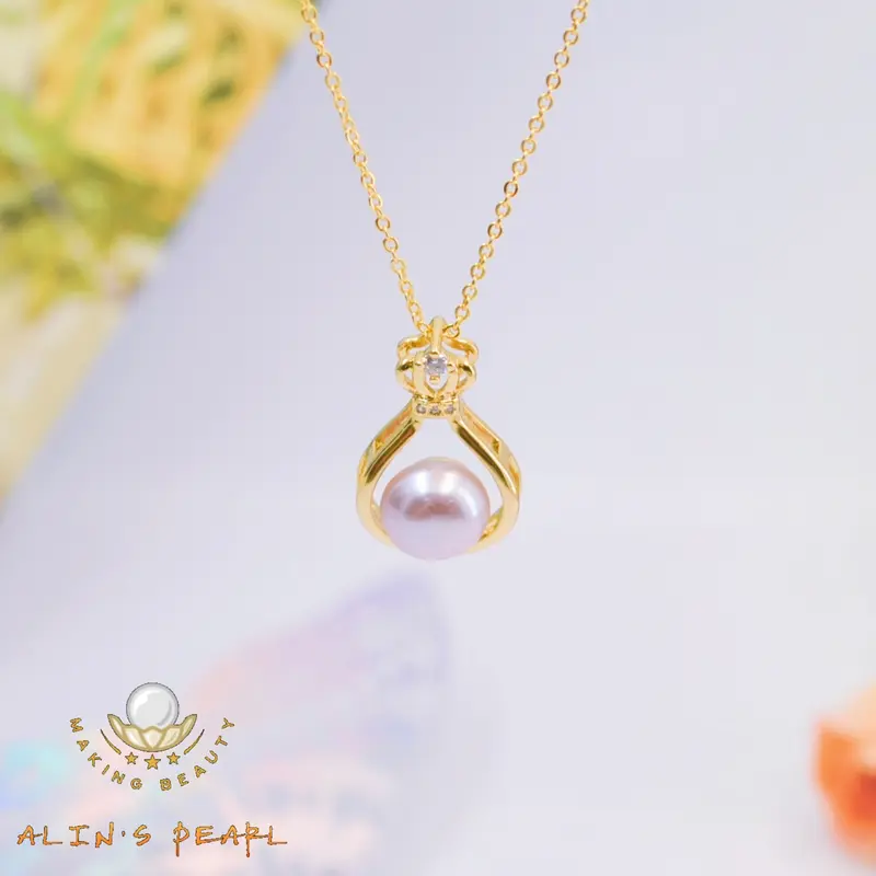 K016 Kalung mutiara rantai gold dengan design classy dan mewah 1