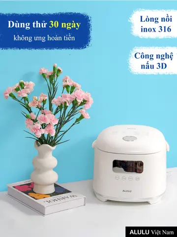 Nồi cơm điện tử ALULU, Dung tích 1.2L/1.8L, Nấu được 8 - 10 bát cơm