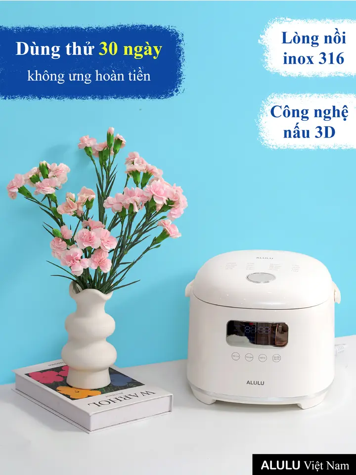 Nồi cơm điện tử ALULU, Dung tích 1.2L/1.8L, Nấu được 8 - 10 bát cơm