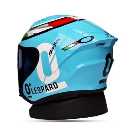 Helm Half Face Mla Leopard Grey Glosy Kaca Clear Silver Blue Helm Half Face Terbaru Motif Bisa COD 4