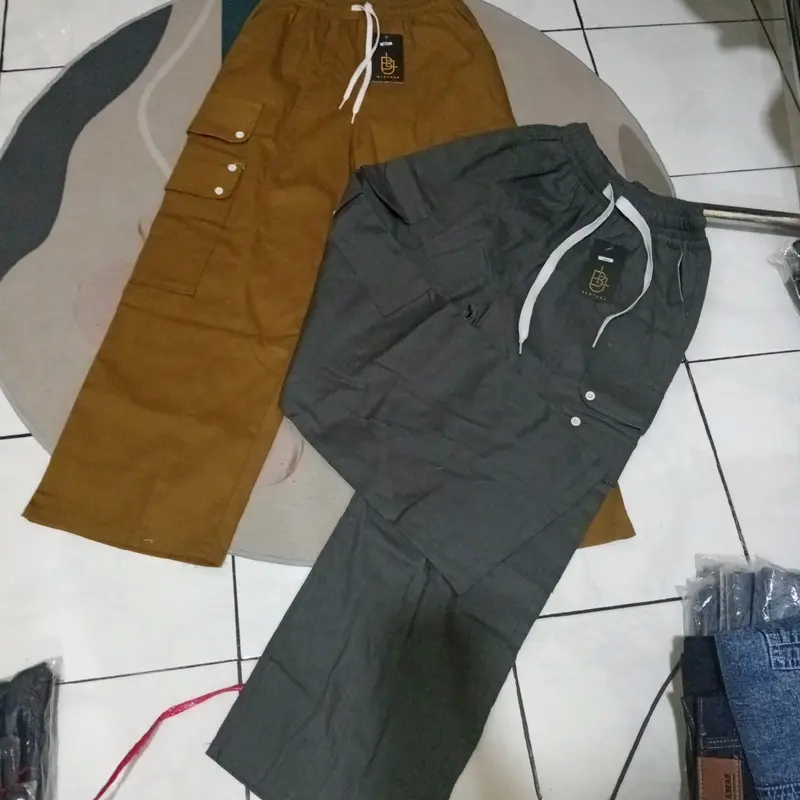 cargo kulot kantong samping kancing 1