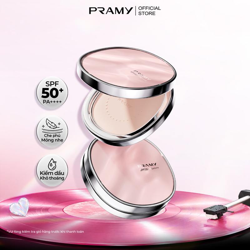 PRAMY Phấn Chống Nắng Trong Suốt Kiềm Dầu Mỏng Mịn SPF50 PRAMY Sunscreen Pressed Powder