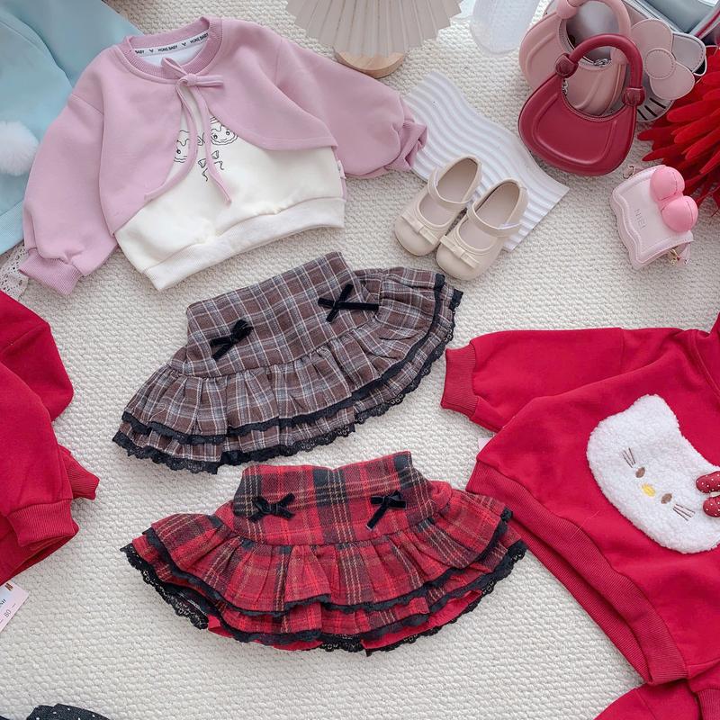   Tiểu Yến KID  V717-Chân váy dạ caro 2 màu 