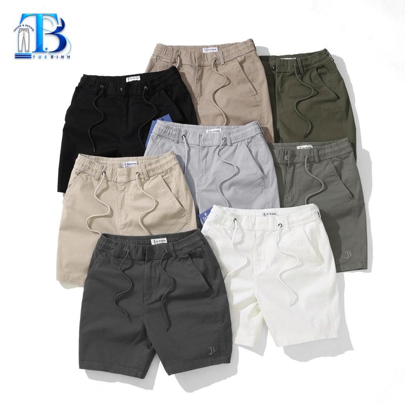 TB.MEN-Quần Short Kaki Nam Dáng Suông Trẻ Trung, Lưng Thun Co Giãn Phối Dây Rút, Quần Đùi Nam Casual Đi Chơi Đi Làm