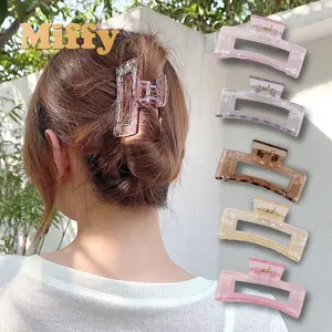 Miffy - Jepit Rambut Kotak Model Bolong Jedai Salon Transparan Jepitan Geometris