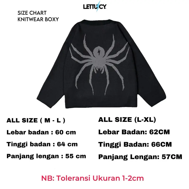 Lettucy - Knitwear Rajut BOXY fit Thunder Spider 3