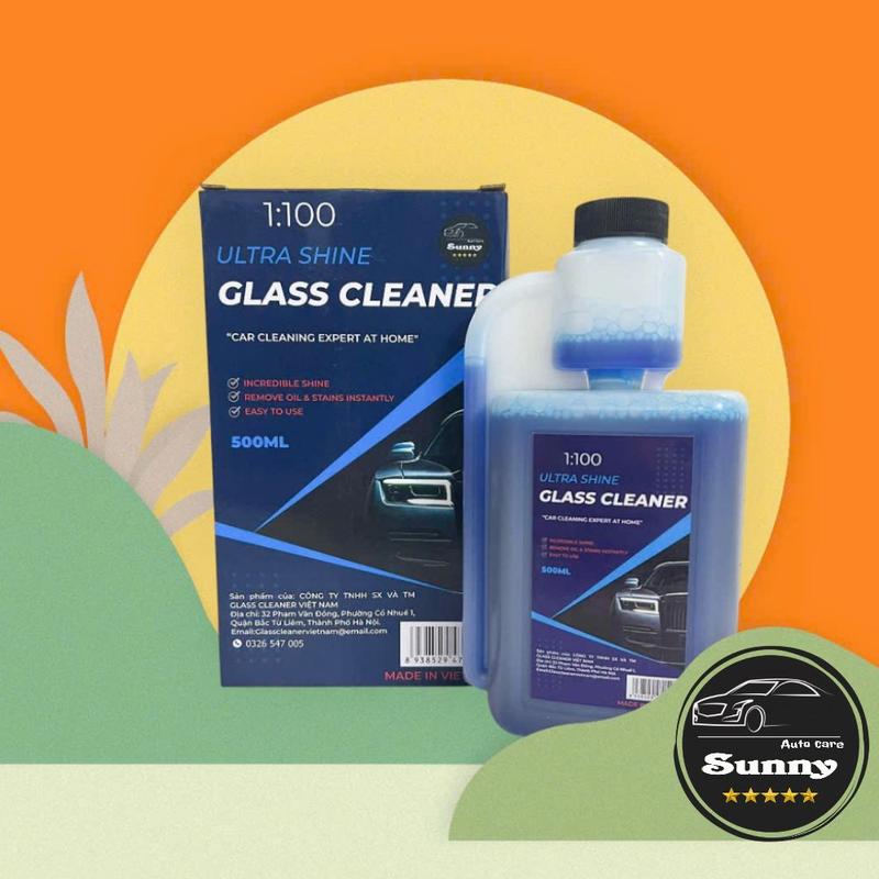  Nước Rửa Kính Ô Tô GLASS CLEANER 500ML Chính Hãng,Tỉ Lệ Pha 1:100 Siêu Tiết Kiệm 