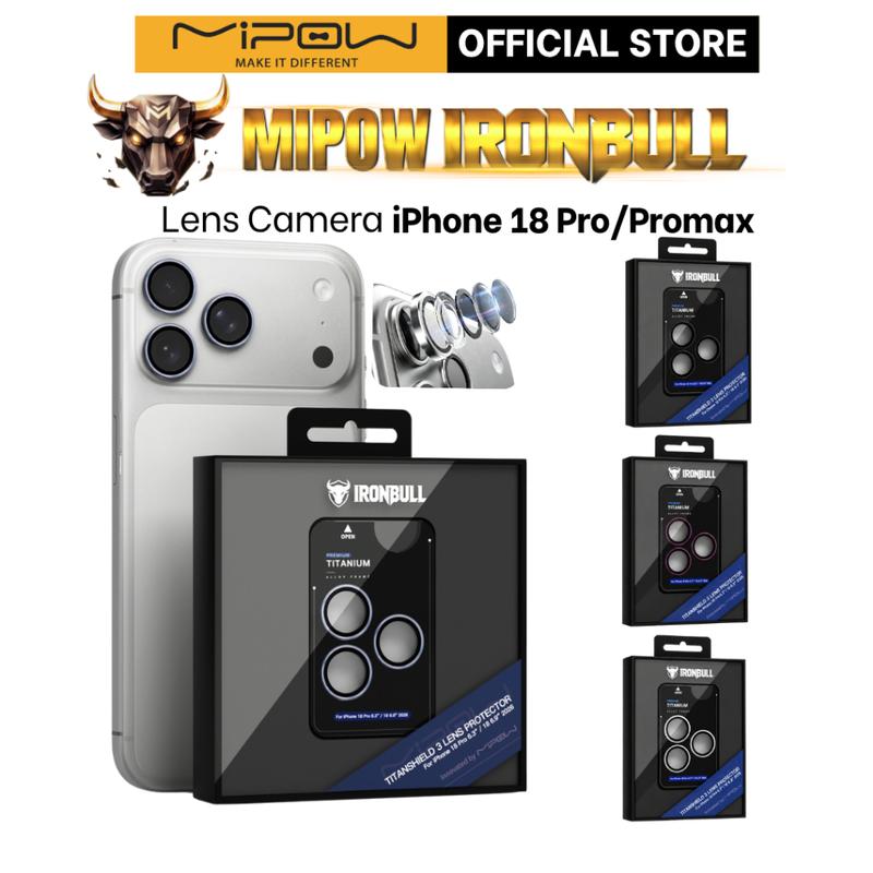 Cường lực Lens Camera iPhone 18 Pro / Promax 2026 MIPOW IRONBULL Titanshield