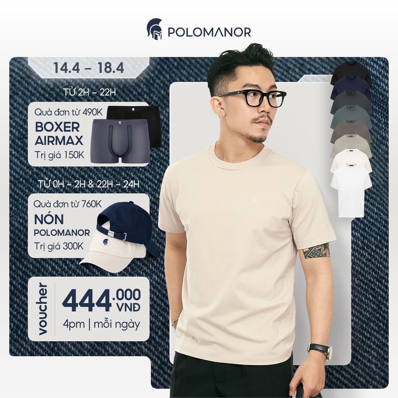Áo thun nam cổ tròn TSHIRT BASIC, BST Social Circle Menswear vải Cotton cao cấp thoải mái - POLOMANOR