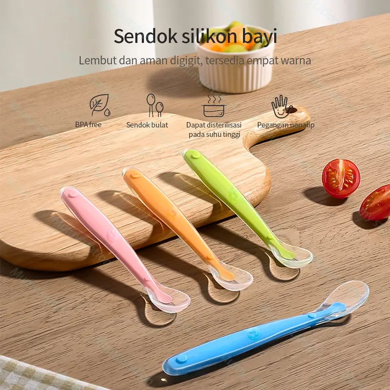 Nexxio Sendok Makan Bayi Silikon Lembut / Sendok Makan Bayi Lentur Sendok Makan 0