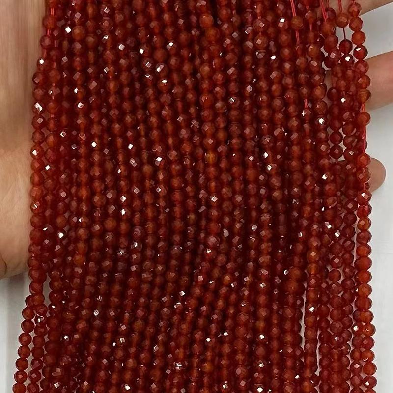 Product Introduction of Hạt Đá Quý Mã Não Đỏ, Bán Buôn, Hạt Rời Nhỏ Nhiều Mặt, Hạt Tự Làm, Thích Hợp Để Làm Đồ Trang Sức, Thiết Kế, Vòng Tay Thủ Công, 15 Inch, Có Kích Thước 2/3 / 4mm 31