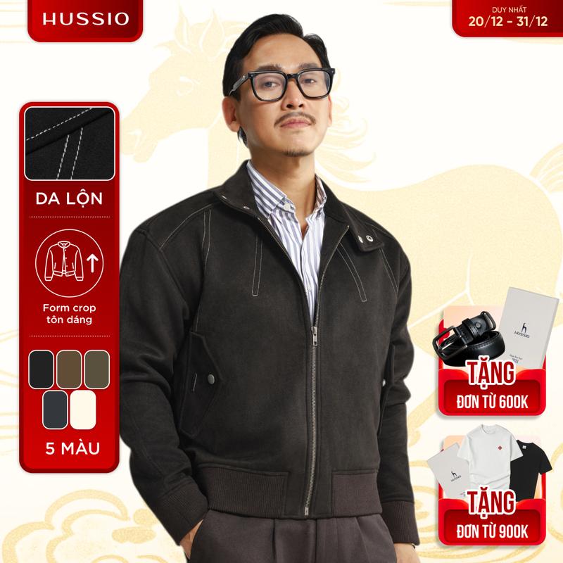 HUSSIO X HUAVIVAN Áo khoác Up Body form boxy chất liệu da lộn cao cấp chống tia UV không bong tróc - NhaHat - HUSSIO