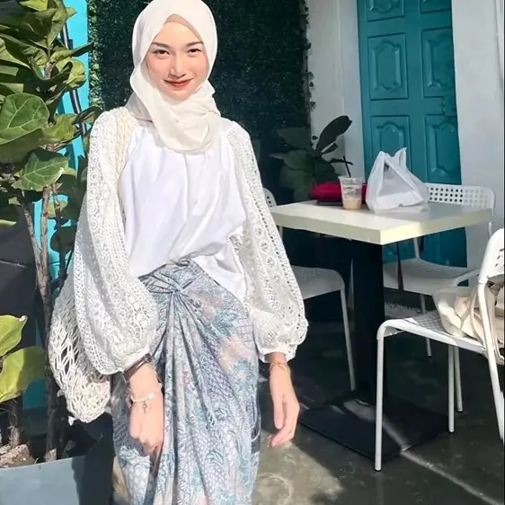 rok lilit motif bawahan kebaya /bahan sutraHQ/free ring gasper