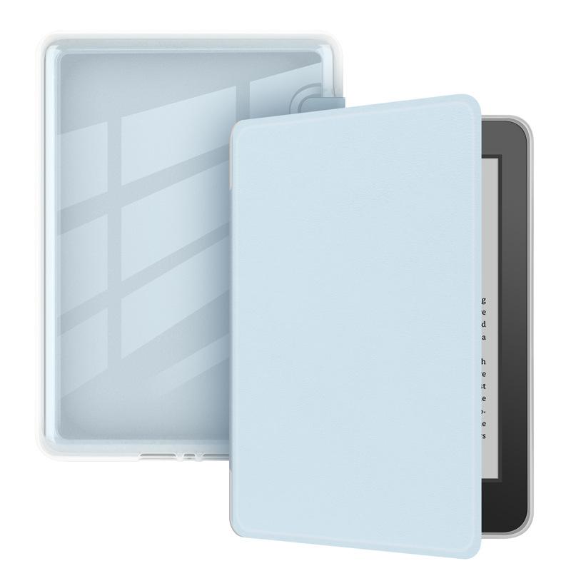 Kindle 2024 Paperwhite Gen 12th & Basic Cover Case Denim Fabric Leather Both Sides & Transparent