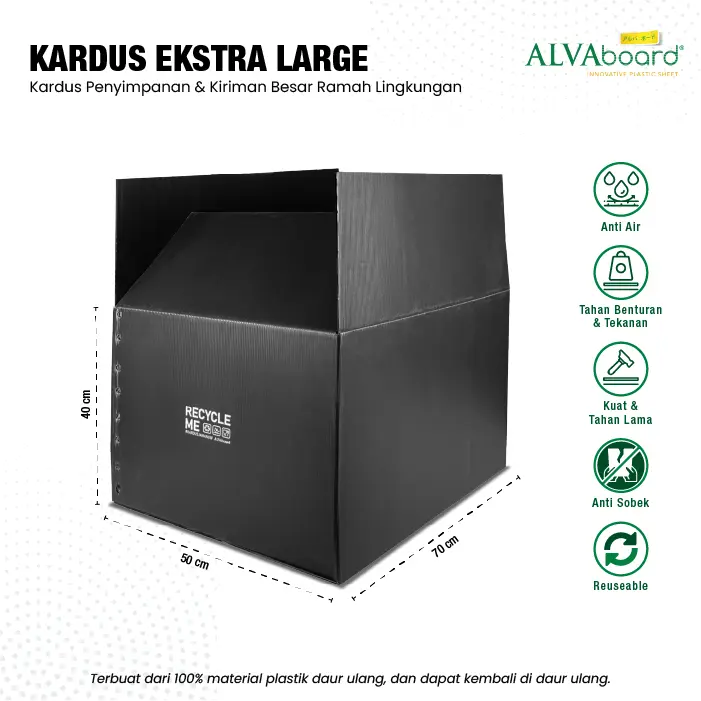 Kardus Packaging ALVAboard Box Pengiriman XL (Heavy Duty) Ukuran 70x50x40 cm (P x L x T)
