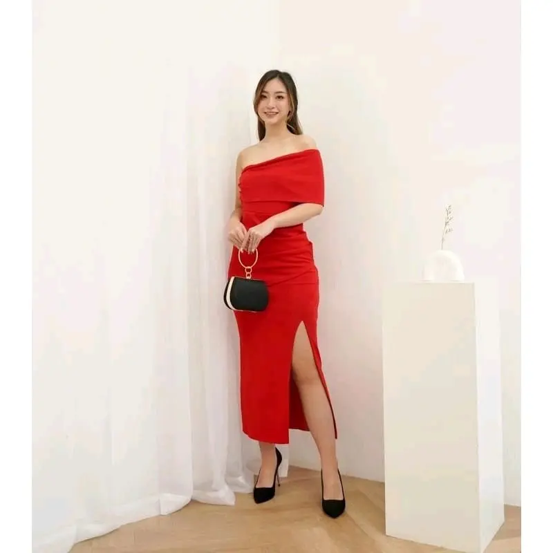 Dress anya scuba terbaru Gaun Wanita Pesta Casual Nyaman Santai Formal Panjang 5