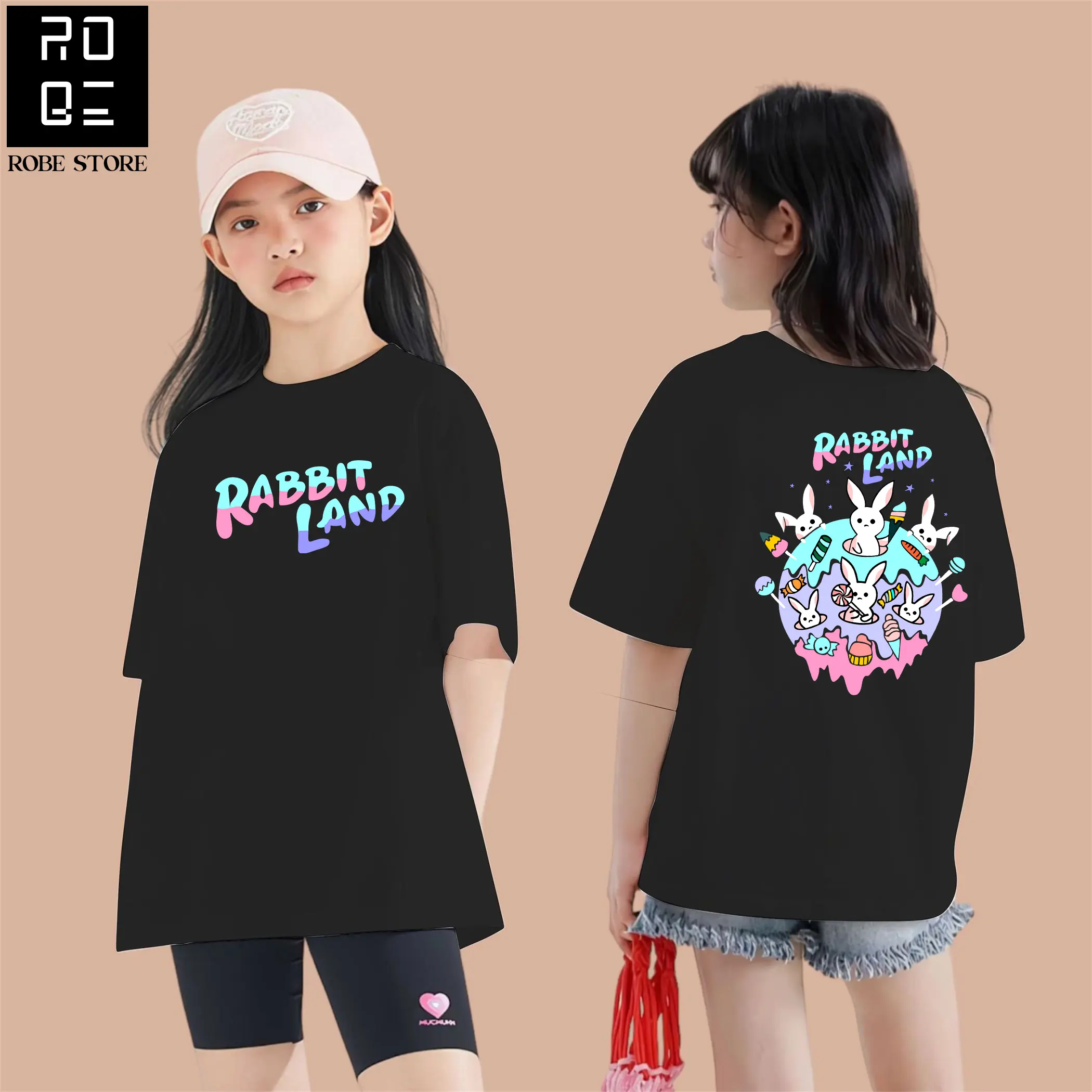 Kaos Distro Anak-anak Cewe Umur 1-12 Tahun Motif Gambar Digital Printing Bahan Cotton Combed Premium R07