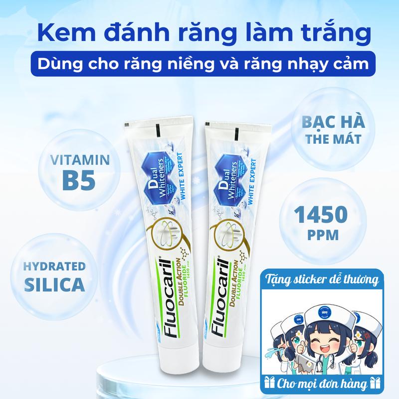 Sabai Fluocaril White Expert Kem Đánh Răng Trắng Răng 150g Với Bi-Fluoré 1450ppm & Chất CPC Không Chứa Paraben Cho Người Niềng Răng