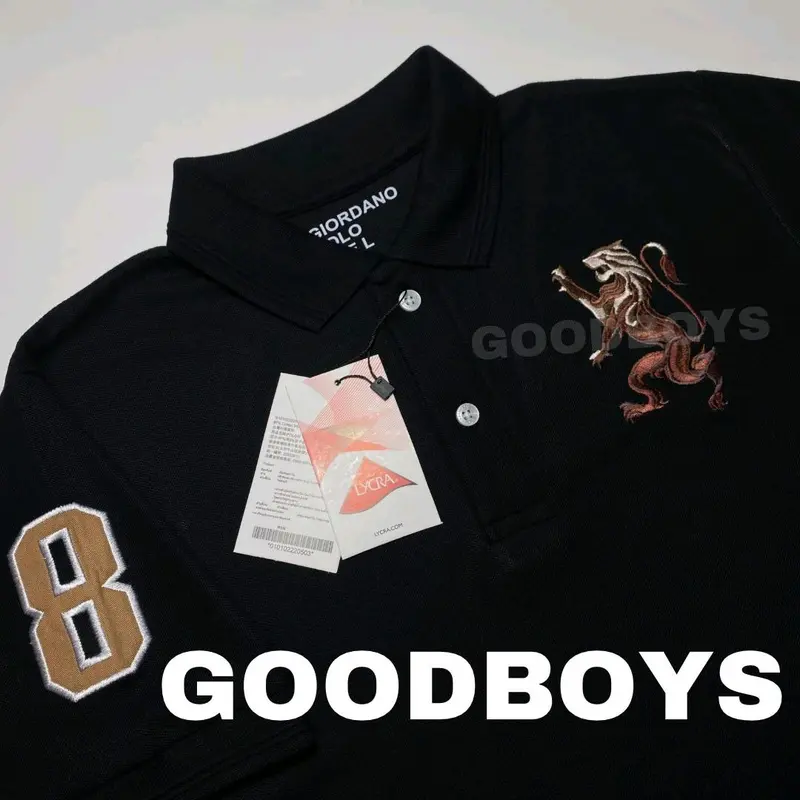 Kaos Polo Shirt Pria Kaos Kerah GIORDANO 3D LION Premium Bottol 7