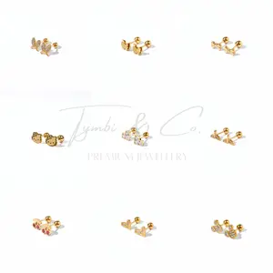 Tymbi&Co - Mini Play Earring (HARGA SEPASANG) Piercing | Anting Tusuk Anti Karat | Anting Tusuk Titanium BELI 3 GRATIS 1 GIFT (BELI 3 GRATIS 1) (BELI 3 GRATIS 1 GIFT)