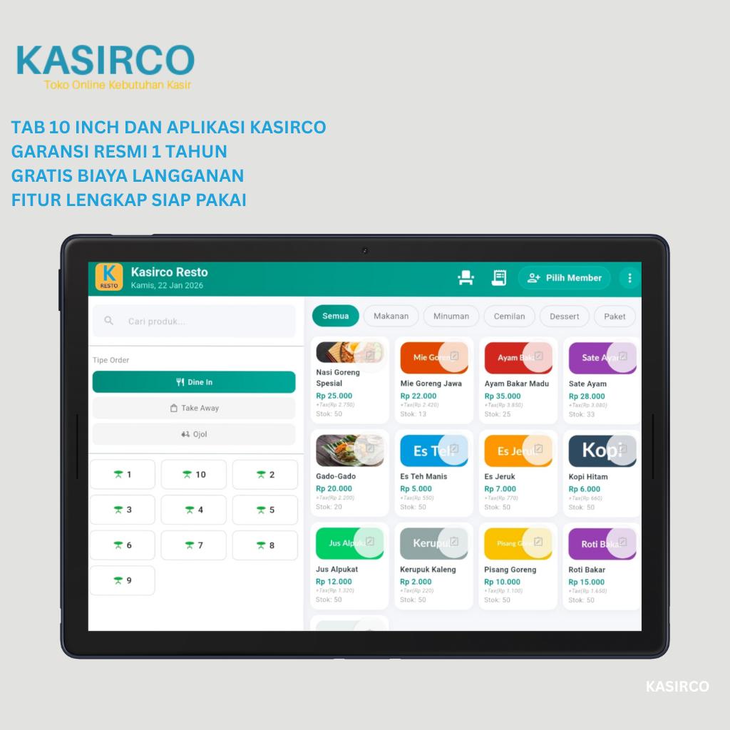 Tablet Kasir Android Sudah Ada Aplikasi Kasir Siap Pakai Gratis Biaya Langganan Fitur Lengkap - Tab dan Aplikasi