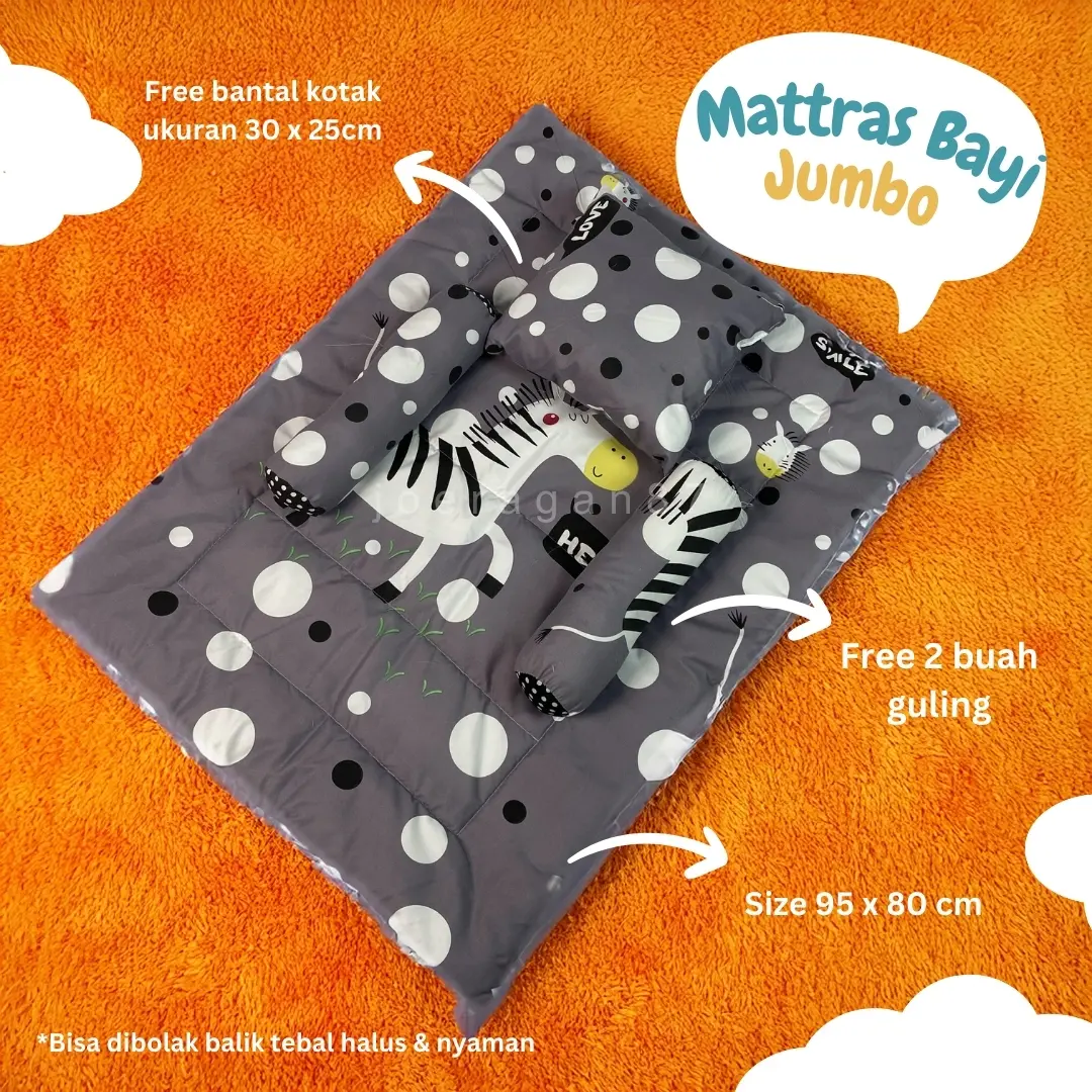 Kasur Matras Bayi Jumbo Premium Set Bantal Guling | Matras Bayi | Perlengkapan Tidur Bayi | Kasur bayi | Bedcover bayi Empuk