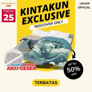 USHOP Kintakun D'luxe Bedcover saja / Comforter 180x200 cm Bahan Microtex Disperse Double Karet Anti Geser