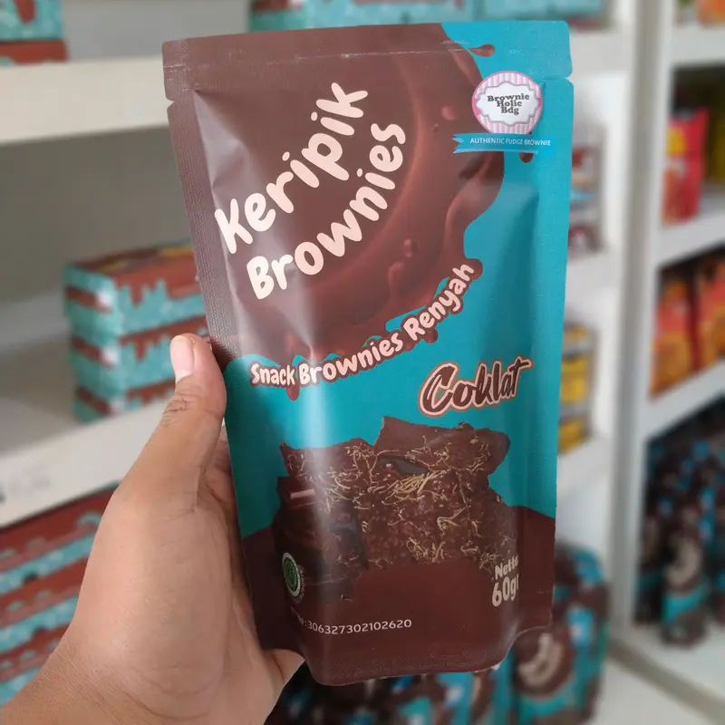 PAKET 4 Pcs Keripik Brownies Brownieholicbdg Coklat Food  Choco 6