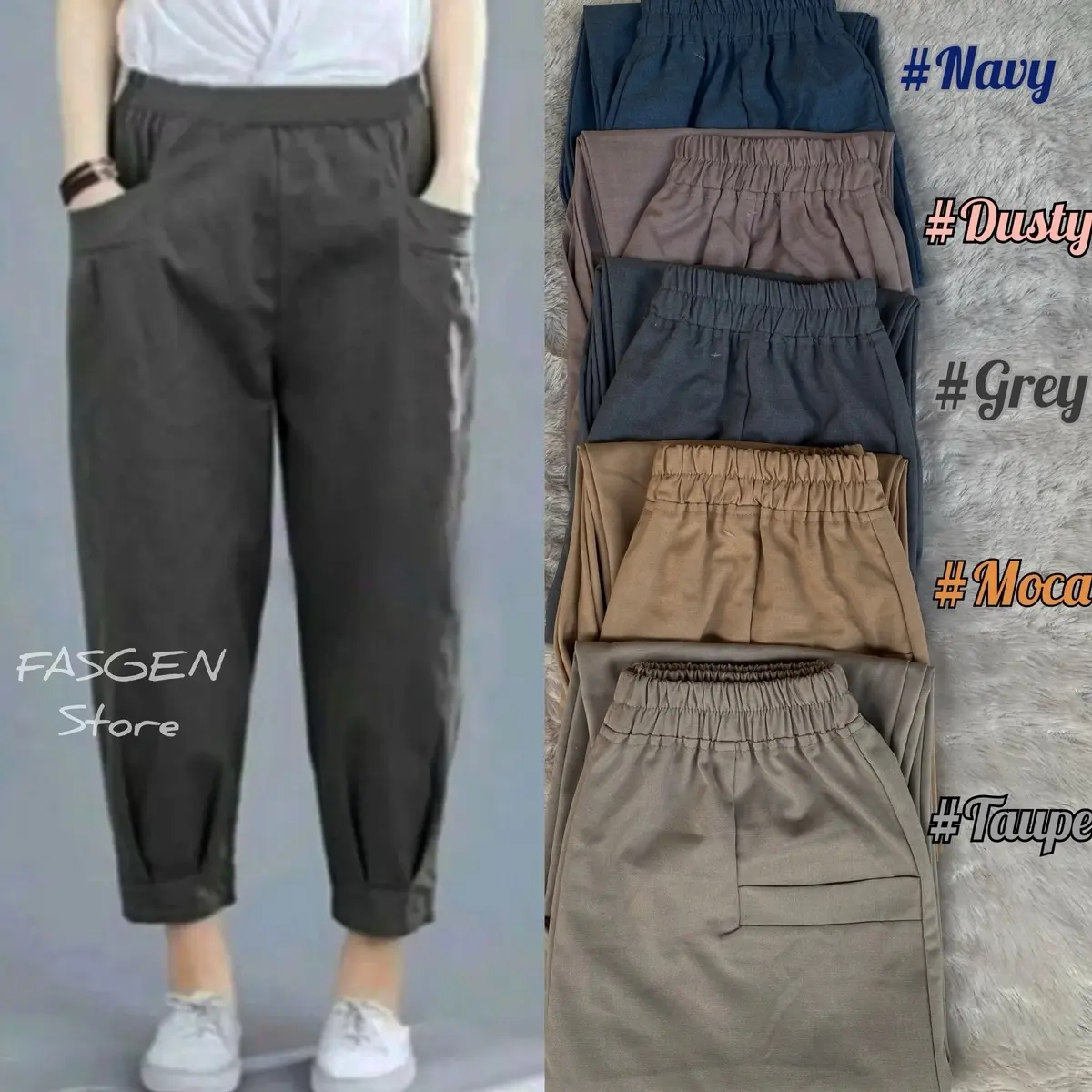 Haruka Pants 100k Dapat 3 Pcs / Celana Korean Style / Celana Santai 7/9 Kain Soft Katun Premium Formal Non Stretch  Nyaman