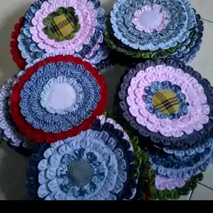 Lemek Panci Tahan Panas / Lemek Wajan / Lemek Jagang / Tatakan Panci Piring Gelas Ukuran ± 18 cm Peralatan Memasak Souvenir Pernikahan Asul Asul