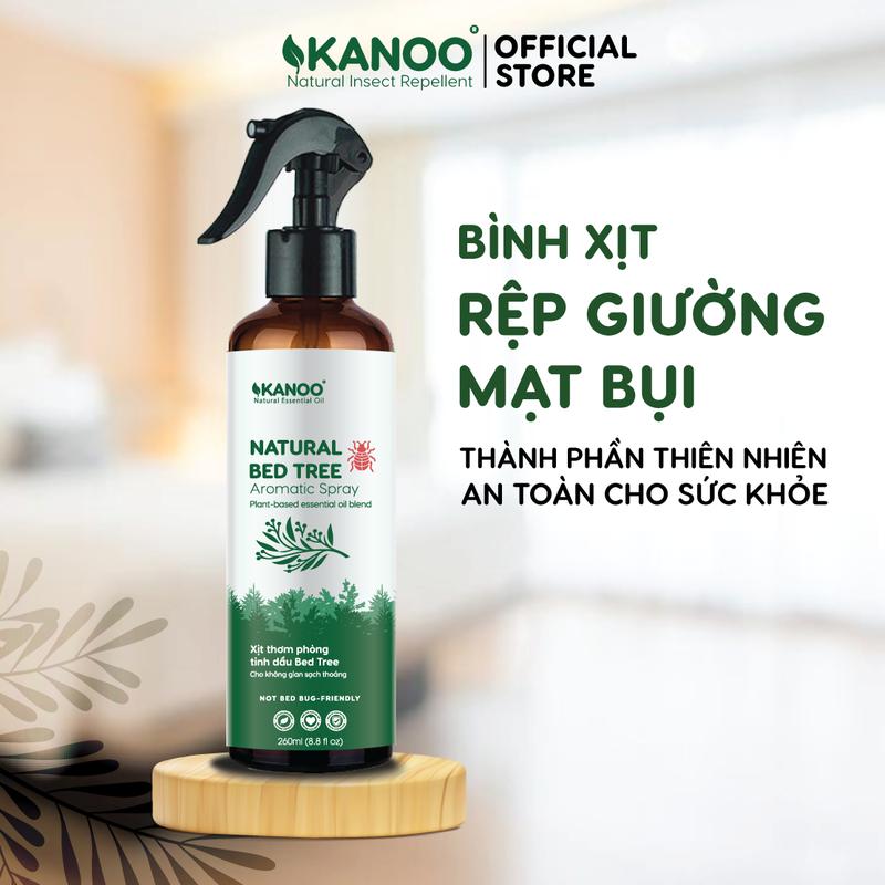 Bình xịt thơm phòng Kanoo Bed Tree hỗ trợ ngăn ngừa rệp giường mạt bụi bọ ve muỗi kiến. Khử mùi thư giãn