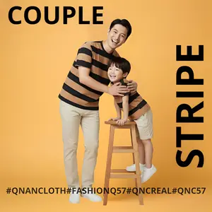 Kaos Stripe Couple Ayah dan Anak Cotton Combed