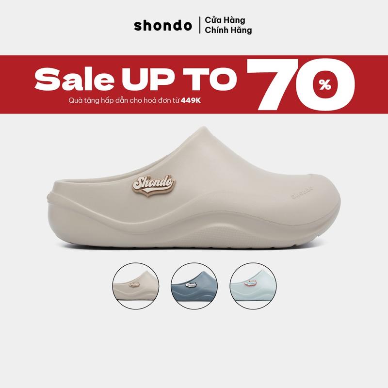 Giày Clog Suke Nam Nữ Nhựa Đúc Gắn Charm Shondo Nhiều Màu