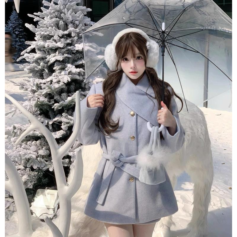 (KÈM MŨ+ĐAI) Áo khoác kiểu nữ AK118 tiểu thư chất dạ ép nhiều lớp dày dặn có túi khuy ngọc dài tay Kozoda Top Women