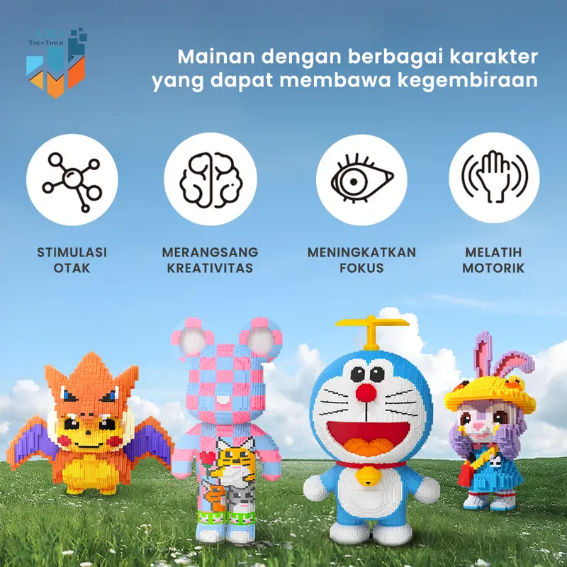 Mblocks Mainan Nano Blocks The Monster Exciting Labubu Toffee Series 3D Model DIY Bricks Magic Block Anime Figure Dekorasi Hiasan Karakter Animasi, Hadiah Kado Anak   Blok Toys Plastik puzzle  bricks skarakter 5