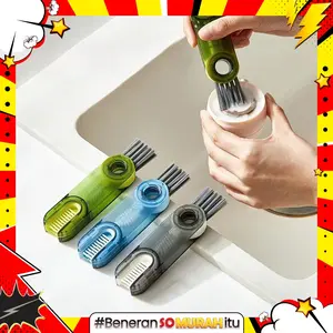 Bottle Brush 3 In 1 Multifungsi Sikat Botol Bayi Tumblr Mug Travel Pembersih Gelas Portable