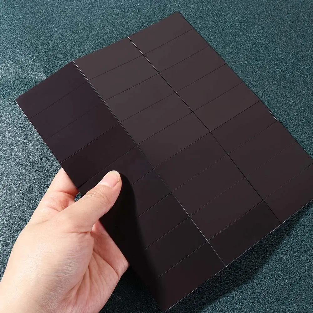 30pcs/sheet Teaching Aids Magnet Blackboard Sticker Self Adhesive Flexible DIY Magnetic Sticker Black Rectangular Meeting