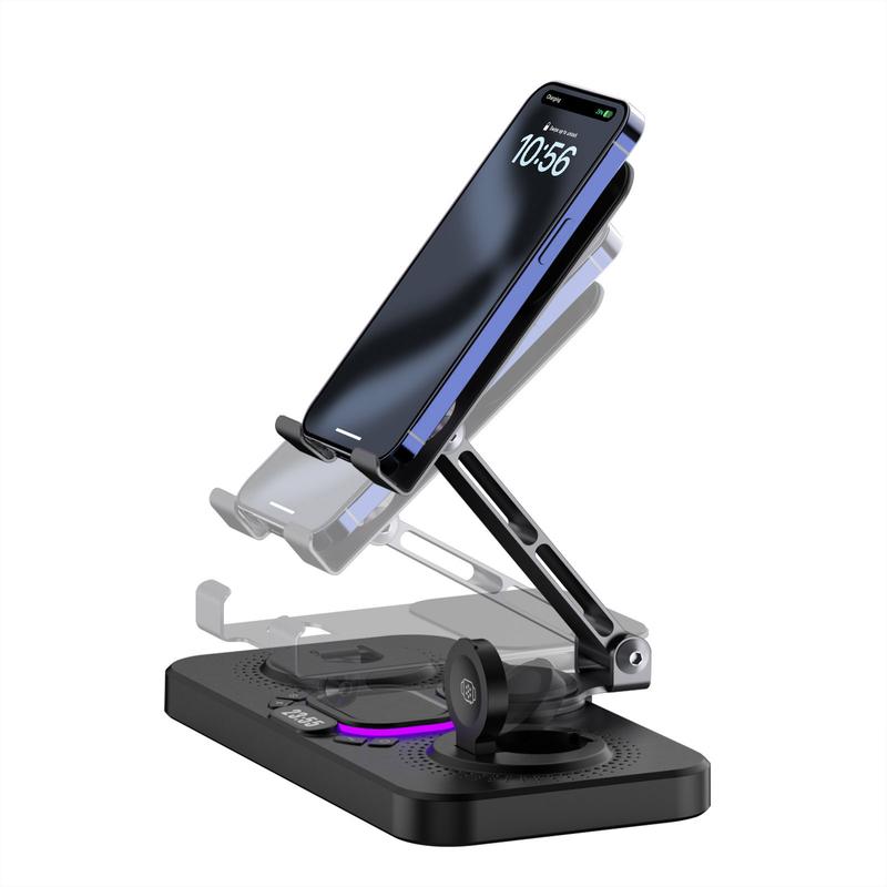 6 in 1 Multifunctional Wireless Charger Mobile Phone Fast Charging Station With Clock,Tablet Holder For iPad, iPhone, Apple Watch, Airpods Pro 5