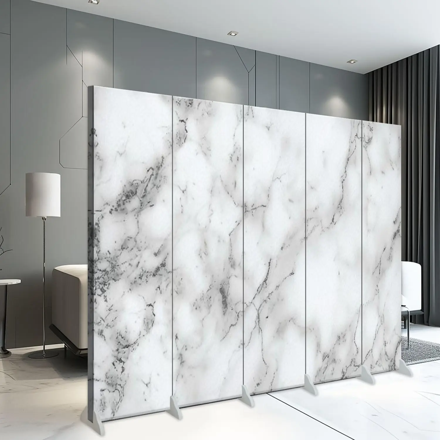 CHROMA Room Divider Motif Marmer Texture Partisi Lipat Minimalist Folding Plywood Sketsel_Finish HPL Decosheet Natural Marble